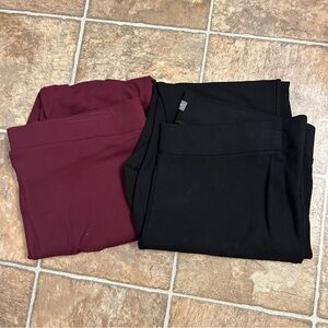 Alexander Jordan Legging Womens 1X Black  Maroon Stretch Pull On Pants Bundle 2